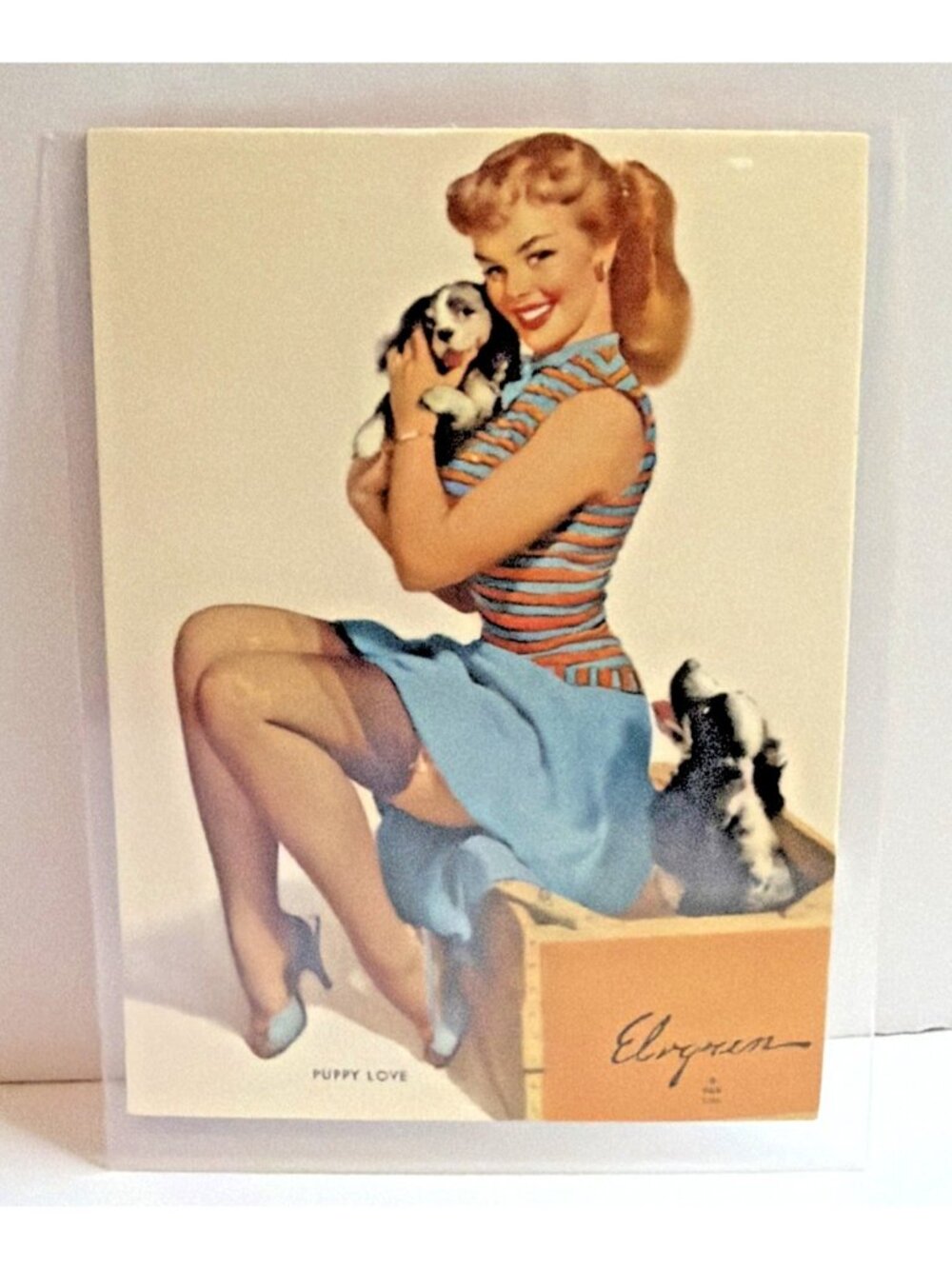 1993 Gil Elvgren Calendar Pinup Art Trading Card Single #16 Puppy Love Ephemera